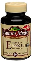 Nature Made Vitamin E Softgels, 1000 I.U., 60-Count Bottles (Pack of 2)