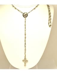 14K White Gold Rosary Necklace