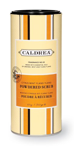 Caldrea Powdered Scrub, Citrus Mint Ylang Ylang, 11-Ounce Canisters (Pack of 6) by Caldrea