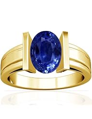 18K Yellow Gold Oval Cut Blue Sapphire Solitaire Ring