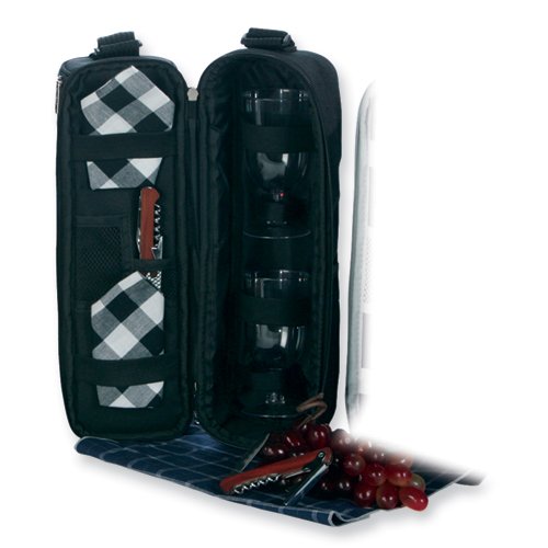 Black Fabric Insulated Wine Duffel