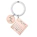 Personalised Custom Engraved Calendar Date Engraved Stainless Steel Keyring & Keychain Memorial Wedding Gift (Rose gold round)
