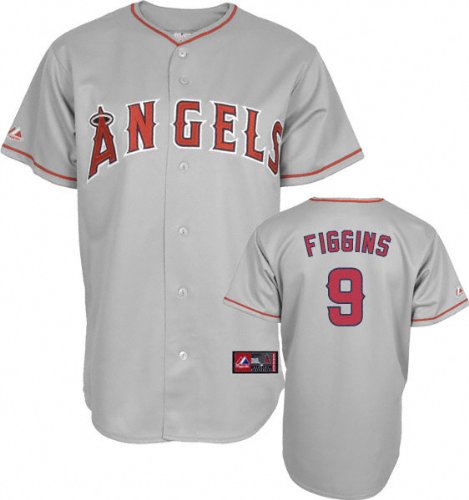 Chone Figgins Jersey: Adult Majestic Road Grey Replica #9 Los Angeles Angels of Anaheim Jersey