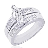 41YA7yVSEzL. SL160  3 Carat Marquise Cut Diamond Engagement Ring Set SI3 G