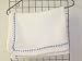 Bk673, Knitted on Hand Knitting Machine Bleached White Cotton 31 Inches By 45 Inches Blanket Trimmed