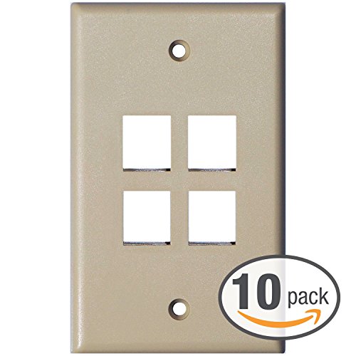 Mediabridge Keystone Wall Plate (4-Port) - 10 Pack - Ivory