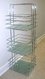 Frosted Glass 3-tier BATHROOM SHELF bath caddy stand