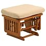 Stork Craft Matching Ottoman For Traditional Glider in Cognac With Beige Cushion