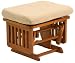 Stork Craft Matching Ottoman For Traditional Glider in Cognac With Beige Cushion