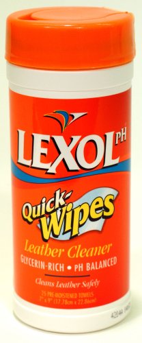 Lexol pH Leather Cleaner Quick Wipes, Canister of 25 Towelettes