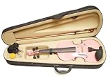 ViolinFactory Solid PINK color 4/4 Full Size Teachers Recommended Student Violin + Bow + Case + Rosin Complete Set