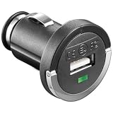 USB KFZ Adapter max. 1200 mAh / 1,2 A im mini Format 12V / 24V DC - 