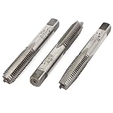 uxcell　ハンドタップ　BSW3/8-16　ストレート4フルート　ボトミング　プラグテーパー　3個