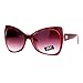 SA106 Unique Oversized Cat Eye Hybrid Butterfly Sunglasses Burgundy