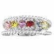 14K White Gold Mother's Ring - 6 Gemstone -- YOU CHOOSE THE COLORS!