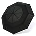 Arcadia Outdoors Vented Windproof Travel Umbrella with Reflective Edge - Black Auto Open/Close