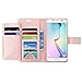 for Samsung Galaxy S5 Case,L-FADNUT Luxury Flip PU Leather Case,Dual Card Slots Metal Megnetic Closure Stand Wallet Card Holder Case Cover for Samsung Galaxy S5 - Rose Gold