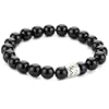 Simmons Jewelry Co. "Diamond Empowerment Fund" Onyx Bead Stretch Bracelet, 8.5"