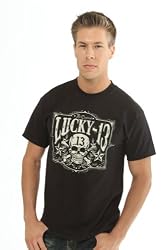 Lucky 13 Tombstone Logo Skull Black Short Sleeve T Shirt