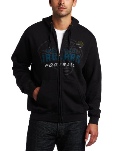 NFL Men's Jacksonville Jaguars Touchback IV Long Sleeve Fullzip Hooded Fleece (Black , X-Large)