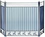 3 Fold Brushed Nickel & Black Square Screen W/ Leaves