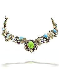 La Contessa Autumn Foliage Green Center Stone Necklace by Mary DeMarco - N8810