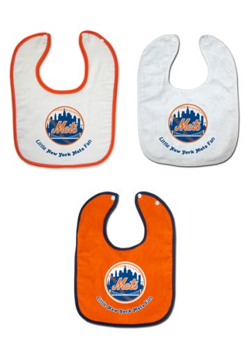 New York Mets 3 Pack Snap Bib Set