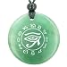 All Seeing and Feeling Eye of Horus Egyptian Amulet Green Aventurine Magic Gemstone Circle Good Luck Powers Pendant Necklace