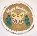 Gourmet Food : Scott's Cakes 1 lb. Chocolate Chip Cookie Cake with Purple and Yellow Iced Butterfly Sugar Cookie