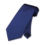 100% SILK Solid NAVY BLUE Neck Tie. Mens NeckTie.