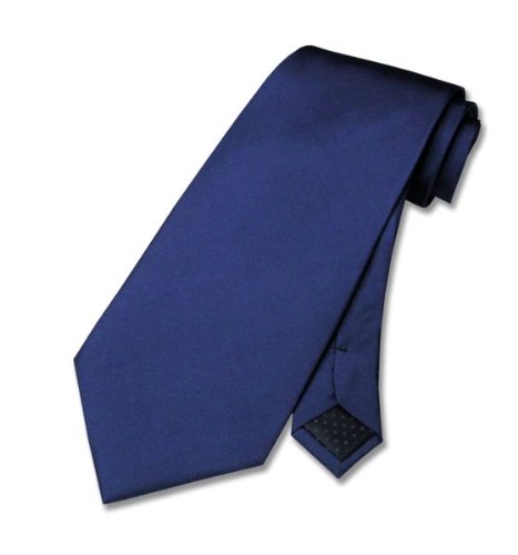 100% SILK Solid NAVY BLUE Neck Tie. Men's NeckTie.