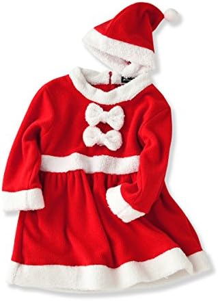 Baby Girls Santa Claus Costume Jumpsuit Romper Dress Christmas with Hat (0-6 Months, Red)