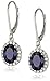 Amazon Collection Sterling Silver Created White Sapphire Lever-Back Dangle Earrings