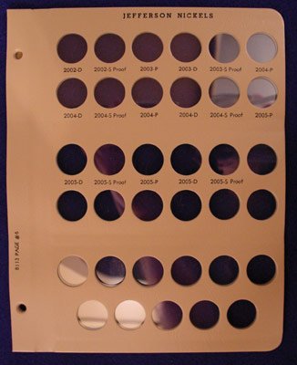 Dansco Update Page #6 for Jefferson Nickel Album #8113