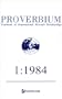 Proverbium: Yearbook of International Proverb Scholarship (No. 1, 1984)