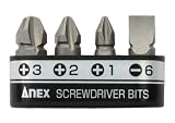 アネックス(ANEX) 溝付超短ビットホルダーセット 4本組 プラス・マイナス AK-51P-B4