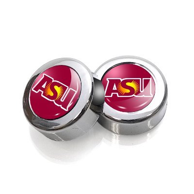 Arizona State University License Plate, Frame Chrome Screw Covers