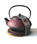 Burgundy Cast Iron Teapot With Trivet By Moda - 17.5 oz