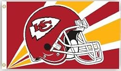Kansas City Chiefs 3'x5' Helmet Design Flag - Football Sports Merchandise