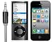 Black Premium Quality Slimline Aux-In input Lead Cable 3.5mm for connecting iPod, iPhone 3G, 3GS + 4G and mp3 players to car and home stereo (1.2m)  from InCarCables.