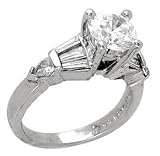 Baguette / Pear Diamond Engagement Ring. 80cttw ( cz ctr ) - B0001B0BX4