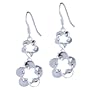 925 Sterling Silver Dangling Double Blossom Dangle Earrings