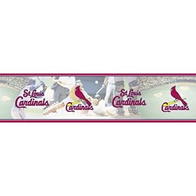 Blue Mountain Wallcoverings 5815421 St. Louis Cardinals MLB Prepasted Wall Border, 6-Inch by 15-Foot