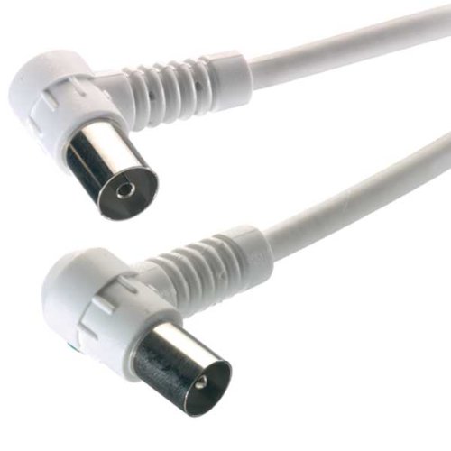 Vivanco Antennenkabel Koaxstecker  Koaxkupplung mit Winkelstecker >75dB 5m wei Preisvergleich