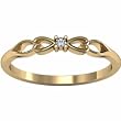 14K Yellow Gold Diamond Heart Promise Ring - 0.03 Ct.