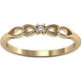 14K Yellow Gold Diamond Heart Promise Ring - 0.03 Ct.