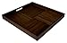 Simply Bamboo Brown Extra Large Square Ribbed Bamboo Serving Tray | Decorative Platters for Ottoman | Kitchen Tabletop | Coffee Tray - 20