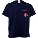 MLB Boston Red Sox Navy Blue Solid Scrub Top (Small)