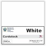 White Cardstock 12" x 12" - 25 Pack from Cardstock Warehouse 65# Cover