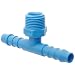 Tefen Nylon 66 Hose Fitting, Tee Adapter, Blue, Hose ID x BSPT Male x Hose ID, Metric